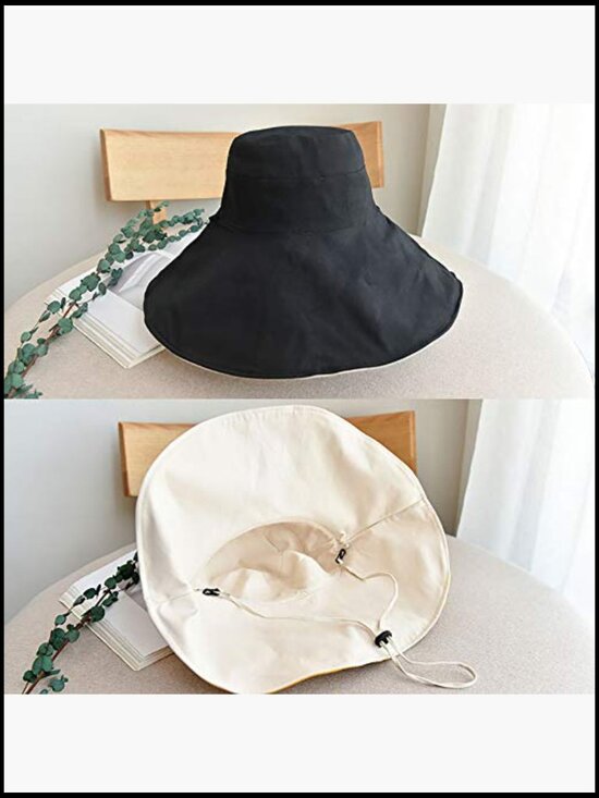 Reversible Bucket Hat UV Protection Packable Travel Cap Wide Brim Sun Hat